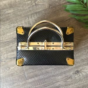 Vintage Black Train Case Box Case Purse 1960’s